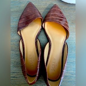 J Crew brown croc flats size 8
